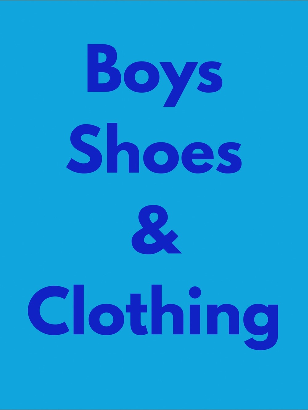 Boys Shoes & Clothing Sign - Blue